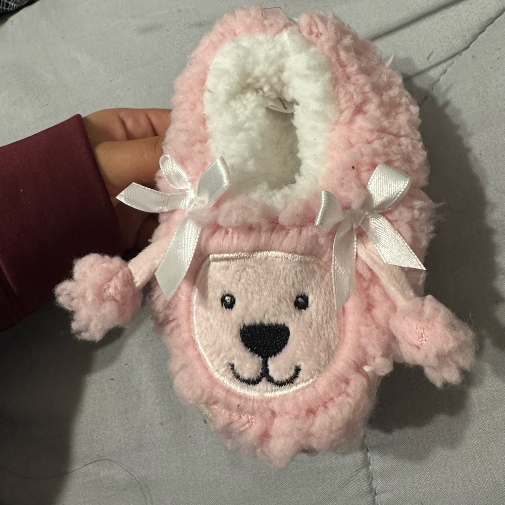 Sozo Pink Fuzzy Kids Slippers